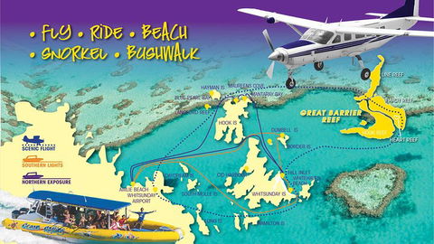 Scenic Flight - Great Barrier Reef, Heart Reef, Whitehaven Beach & Hill Inlet! - Accommodation Tasmania 0